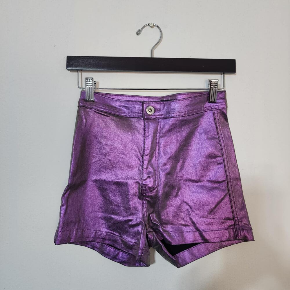 Metallic High Waisted Shorts Zenon Y2K  JC JQ Brand Size Medium